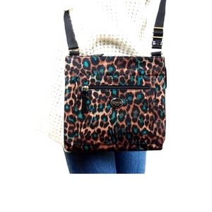 1. COACH OCOLOT TEAL NYLON CROSSBODY BAG!